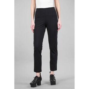 Equestrian Zani Ponte Tech Pants Black Pull On Stretch Straight Ankle Small